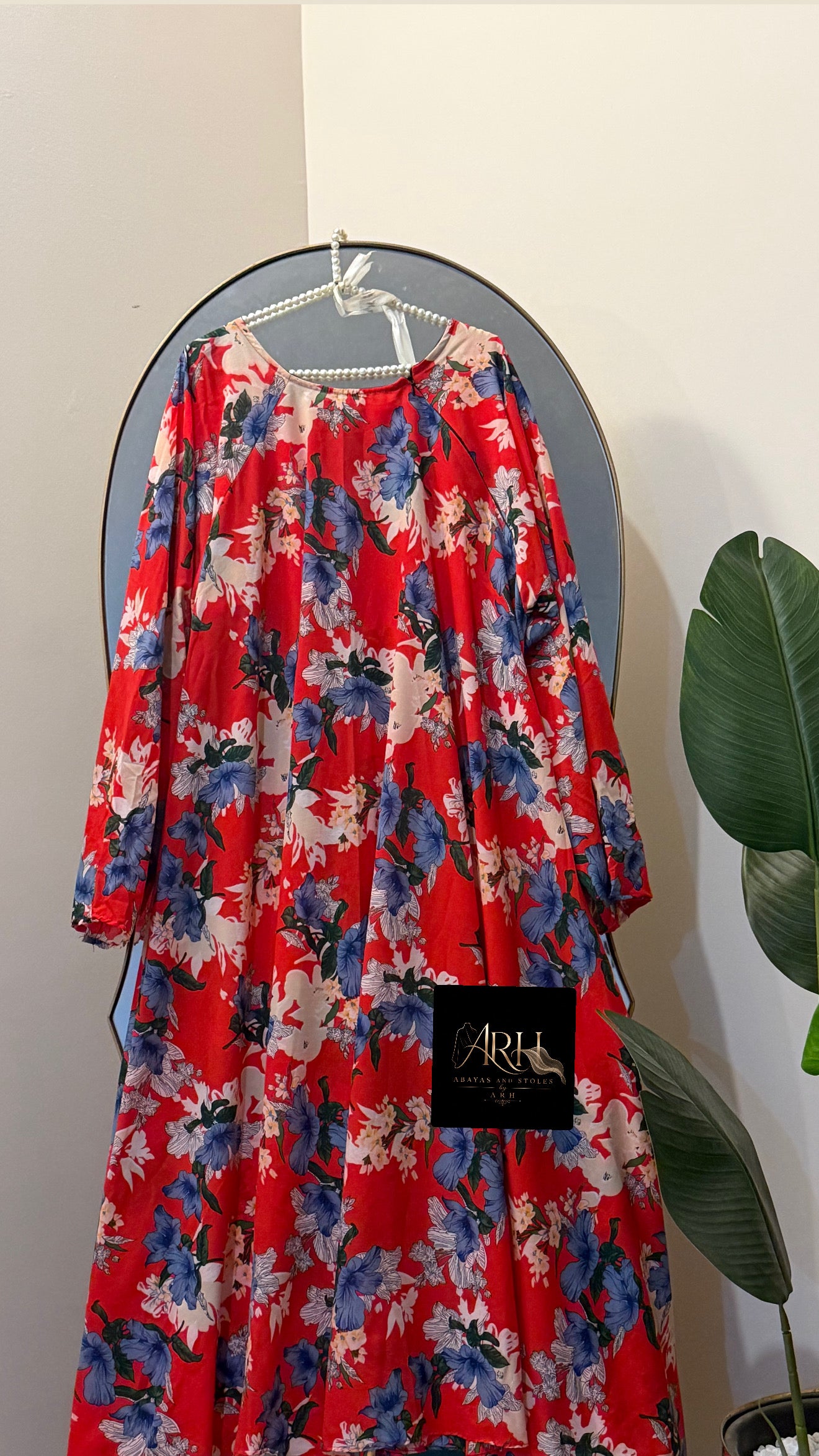 Printed maxi abaya
