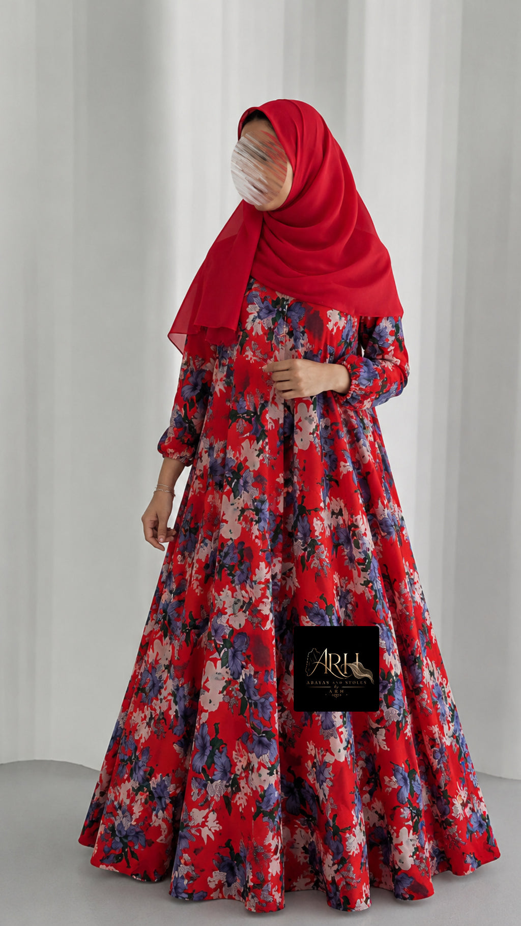Printed maxi abaya