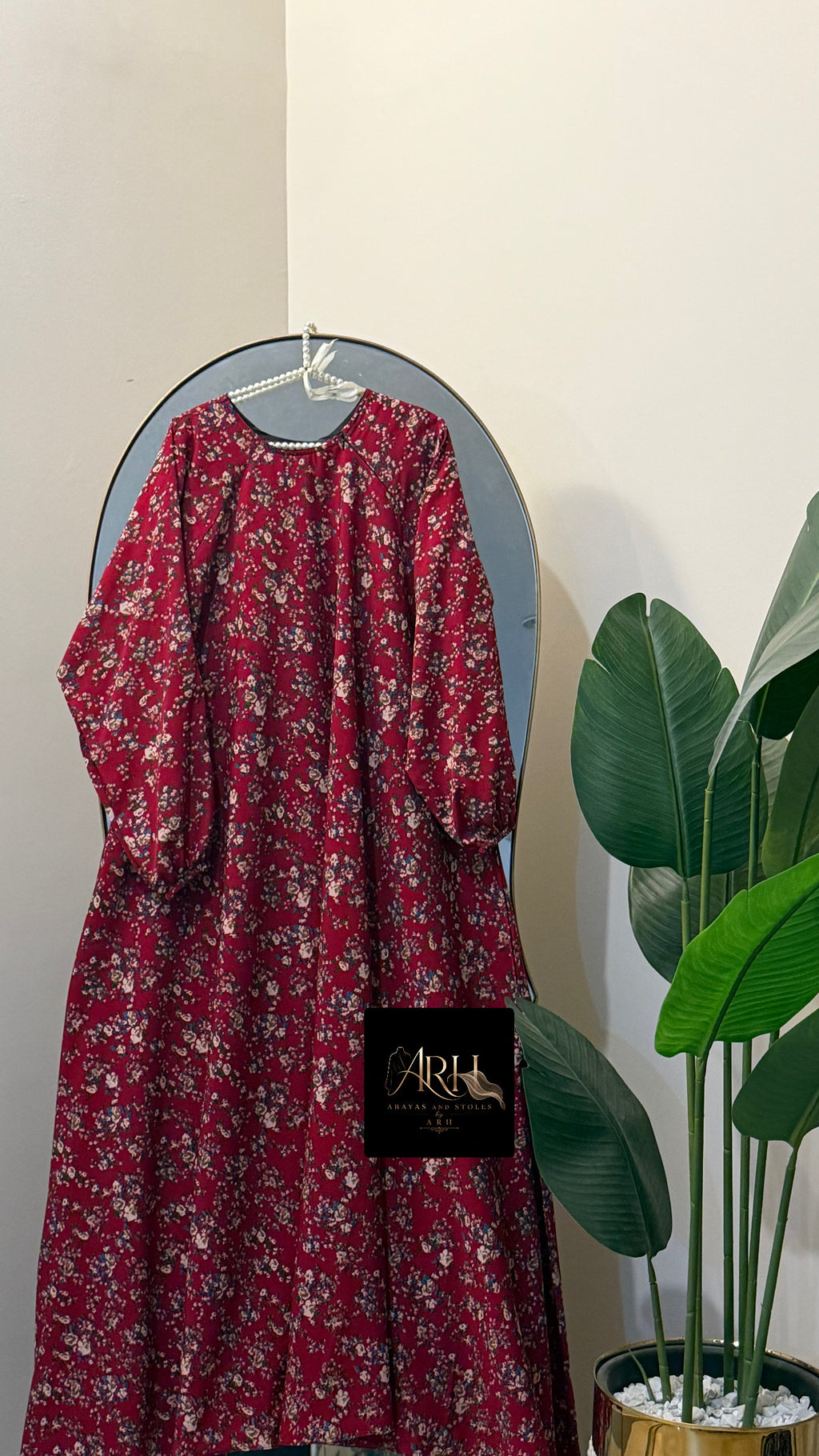 Printed maxi abaya