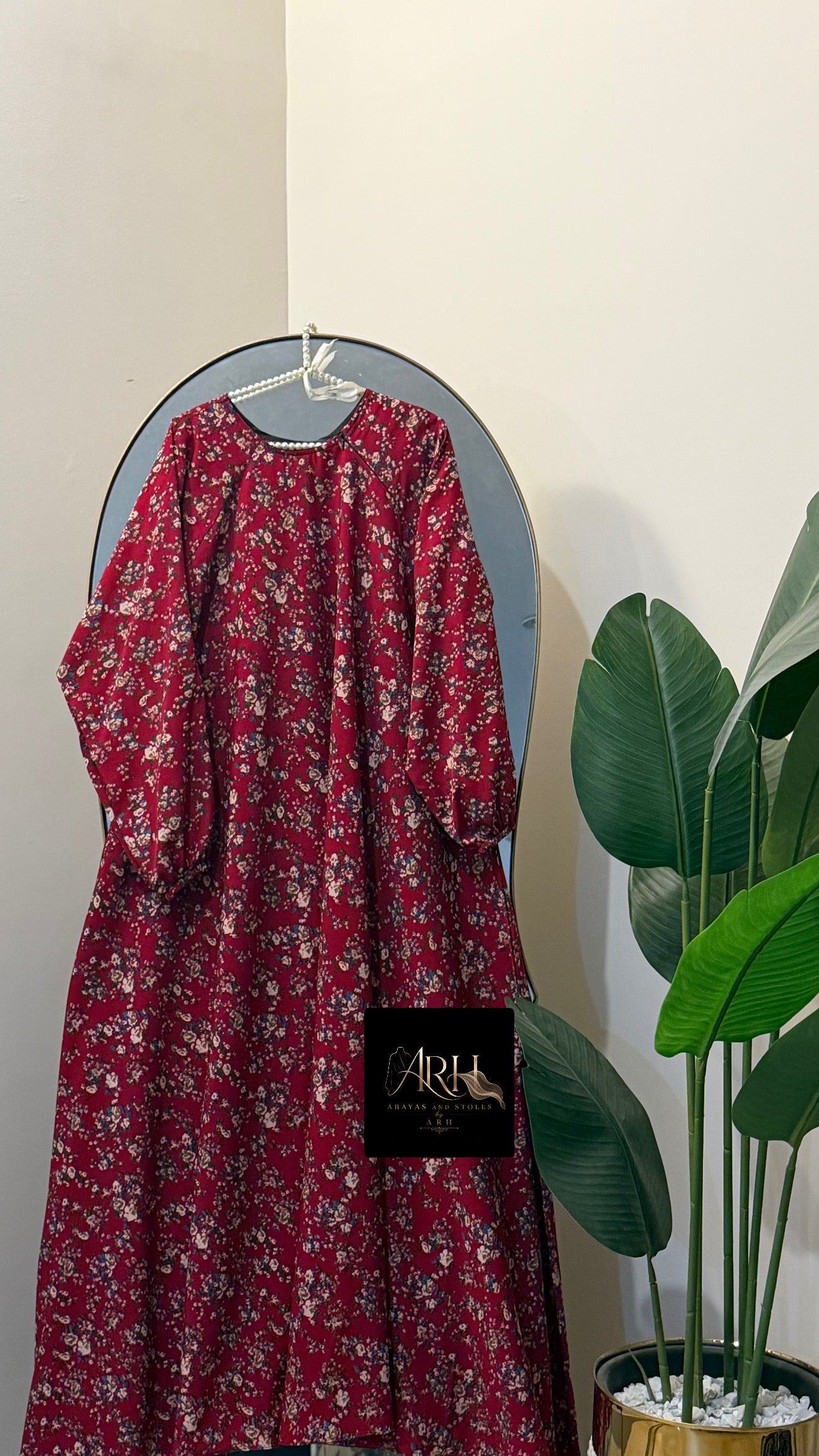Printed maxi abaya