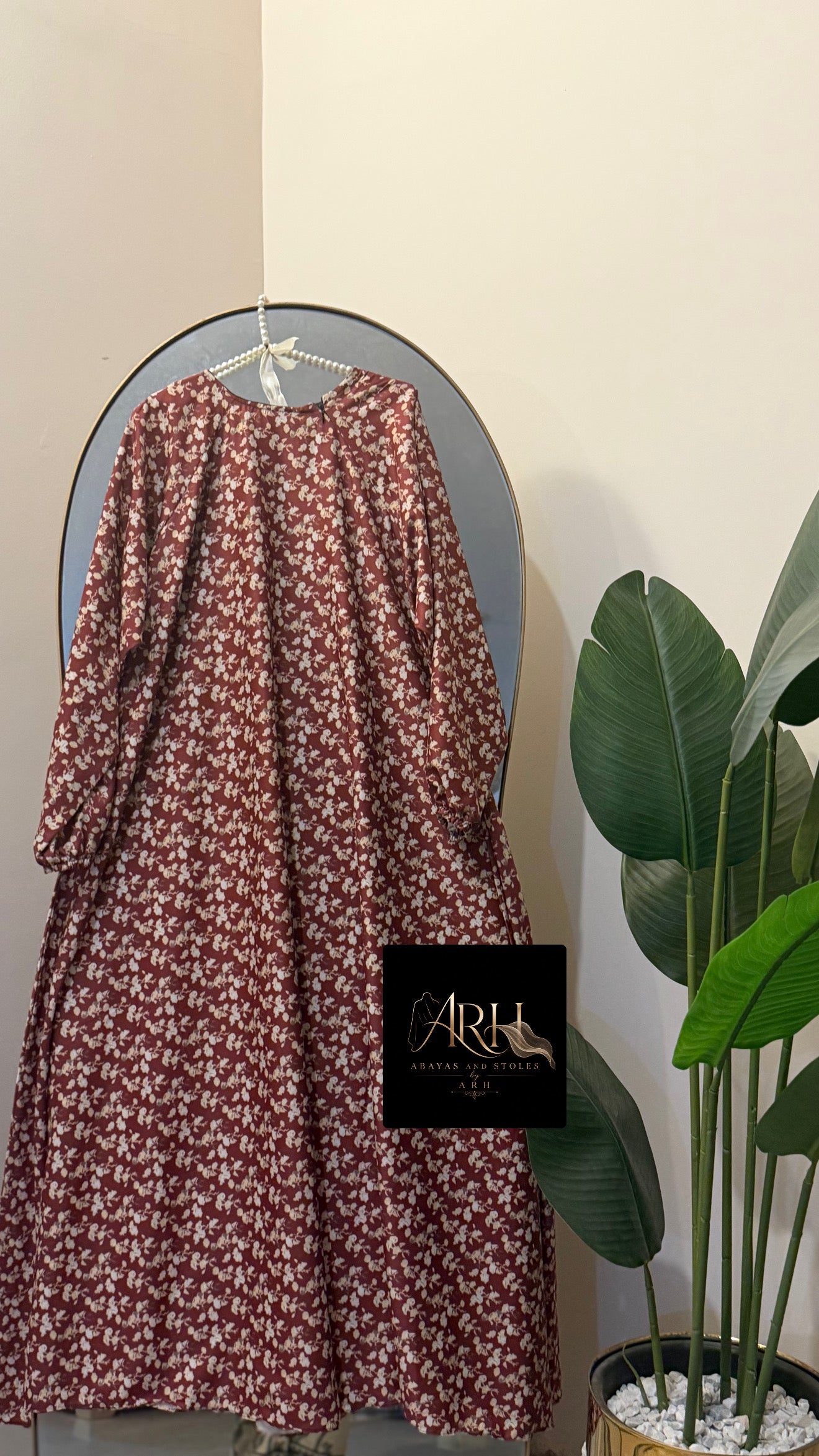 Printed maxi abaya